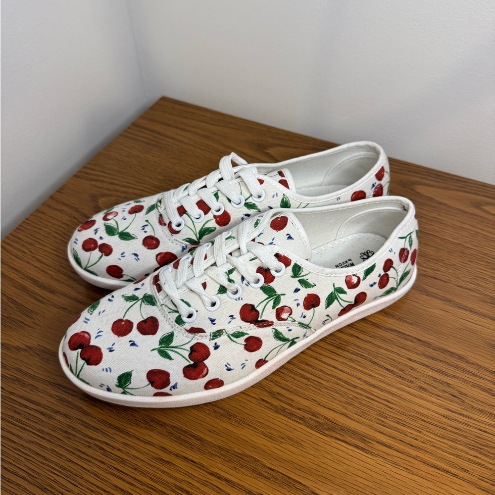 Cherry Print White Sneakers